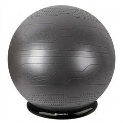 inSPORTline Gimnasztikai labda inSPORTline Stretch Ball 75 cm BallBase fixáló kerettel, csúszásmentes kivitel, piktogramok gyakorlatokkal fekete (29182-1+27640)