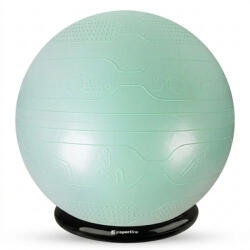 inSPORTline Gimnasztikai labda inSPORTline Stretch Ball 65 cm BallBase fixáló kerettel, csúszásmentes kivitel, piktogramok gyakorlatokkal menta (29179-2+27640)