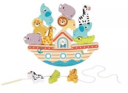 Tooky Toy Tooky Toy: 2 în 1 Arca lui Noe - joc de echilibru și înșirat (TP104)
