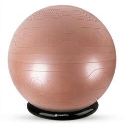 inSPORTline Gimnasztikai labda inSPORTline Stretch Ball 65 cm BallBase fixáló kerettel, csúszásmentes kivitel, piktogramok gyakorlatokkal mokkahab (29179-3+27640)