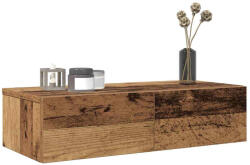 vidaXL Falipolc Fiókokkal Régi Fa 60x26, 5x15 cm Műszaki Fa