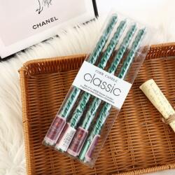 Flippy 4 db-os gyertyakészlet asztalra, vacsorára, dekorációra, flippy, csavart mintás, hossz 25 cm, zöld (134466)