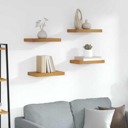 vidaXL Falpolc Falra Szerelhető 4 Pcs Barna 40 x 23, 5 x 4 cm Faanyag