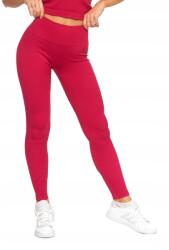 Moraj Női leggings, Moraj, magas derekú, bordázott, piros, poliamid, SM INTL (RDL2000-103-WINE.RED-S/M)