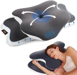 Linomag Ortopéd Párna Linomag®, Memóriahab, Mosható Huzat, Fej-, Nyak-, Váll- és Karkitámasztó, 65 x 40 x 14 cm, Fehér/Fekete (pdan)