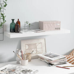 vidaXL Magasfényű Fehér MDF Lebegő Fali Polc 80 x 23, 5 x 3, 8 cm