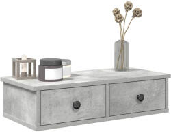 vidaXL Falipolc Fiókokkal Betonszürke 60x28x15 cm Műszaki Fa