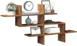 vidaXL Antik Fa Színű Szerelt Fa Fali Polc 124, 5 x 18 x 60, 5 cm