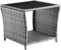 CASARIA Kerti kisasztal, polyrattan, szürke, 45 x 45 x 40 cm (DE109511)