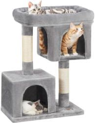 FEANDREA Macska kaparófa, két cicaházzal, szürke 84x60x40cm (PCT61WV1)