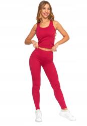 Moraj Női harisnyanadrág, Moraj, magas derekú, bordázott, piros, poliamid, L-XL INTL (RDL2000-103-WINE.RED-L/XL)