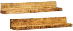 vidaXL Tömör Fa Falra Szerelhető Polc 2 db