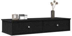 vidaXL Fekete Szerelt Fa Falipolc Fiókokkal 100 x 37, 5 x 19 cm