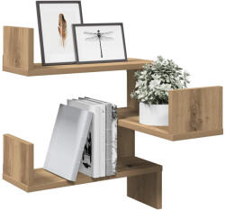 vidaXL Kézműves Tölgy Színű Szerelt Fa Fali Sarokpolc 40x40x49, 5 cm