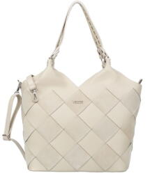  Vezze Scacchi nagy bőr táska, ecru színben