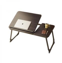 FOXMAG24 Összecsukható laptop asztal, pohártartóval, magassága 5 pozícióban állítható, méretei 55, 3 x 24 x 32 cm, maximális súlya 45 kg, fekete (DXSF473BM)