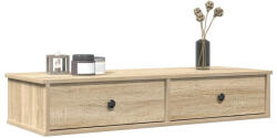 vidaXL Sonoma Tölgy Szerelt Fa Falipolc Fiókokkal 100 x 37, 5 x 19 cm