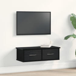 vidaXL Falra Szerelhető Fiókos Polc Fekete Tölgy 60x26x18, 5cm Mérnöki Fa