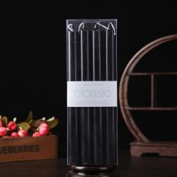 Flippy Asztali gyertyák, Flippy, 4 gyertya egy készletben, vacsorára, Egyszerű mintás, Fekete, 2, 2x25 cm (134090)