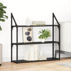 vidaXL Falpolc Polcokkal Fekete Tölgy 80 x 21 x 78, 5 cm Faanyag