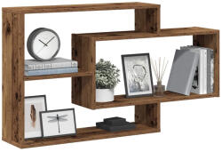 vidaXL Antik Fa Színű Szerelt Fa Fali Polc 104x20x58, 5 cm