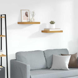 vidaXL Falpolc Falra Szerelhető 2 Pcs Barna 40 x 23, 5 x 4 cm Faanyag