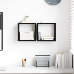 vidaXL Fali Polcok Fekete Tölgy MDF 26 x 15 x 26 cm Fali Polcok