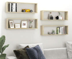 vidaXL 4 db Sonoma Tölgy Színű Szerelt Fa Fali Polc 80 x 15 x 26, 5 cm