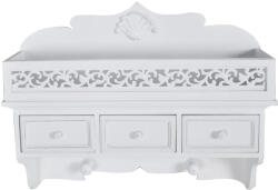 vidaXL Fali Polc/Akasztó 3 Fiókkal 2 Kampóval