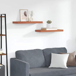 vidaXL Falpolc Falra Szerelhető 2 Pcs Piros 60 x 23 x 4 cm Faanyag