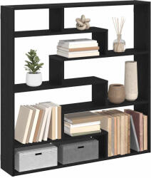 vidaXL Fekete Szerelt Fa Fali Kockapolc 7 Rekeszes Színű