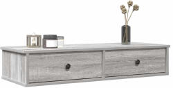 vidaXL Szürke Sonoma Szerelt Fa Falipolc Fiókokkal 100 x 37, 5 x 19 cm