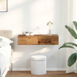 vidaXL Falipolc Fiókokkal Régi Fa 80x33x17 cm Műszaki Fa