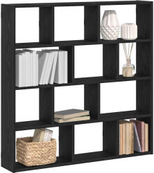 vidaXL Fekete Szerelt Fa Fali Kockapolc 12 Rekeszes Színű