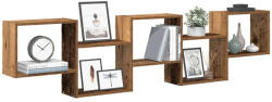 vidaXL Antik Fa Színű Szerelt Fa Fali Kockapolc 5 Rekeszes Színű