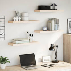 vidaXL 4 db Szerelt Fa Függőpolc 60 x 23, 5 x 4 cm