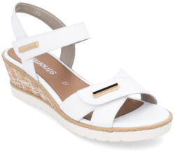 Remonte női fehér tépőzáras éktalpú bőr szandál R6266-80