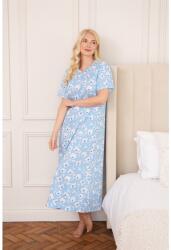 Camille Womens Organic Cotton Short Sleeve Nightdress - Blue White Fl