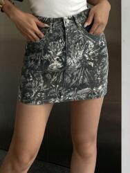 Dazy Többszínű Klasszikus Farmer Szoknya Magas Derekú Zsebekkel Dazy M