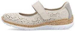 RIEKER Pantofi dama, Rieker, N4299-60-Bej, casual, piele ecologica, cu talpa joasa, bej (Marime: 39)