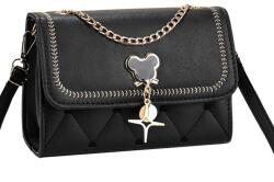 Dollcini Vízálló Női Műbőr Crossbody Táska - Lopásgátló Rekesszel - Fekete (430101)