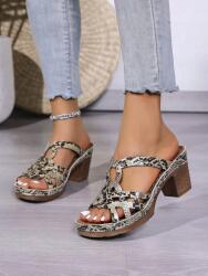 Shein Többszínű Klasszikus Bebújós Flip-flop Papucs Shein Kígyó Mintával 40 (sx2403242538516569)