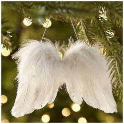 Decorolla Angyalszárny Tollas Akasztós 9, 5 cm Fehér (C7971)