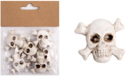  Halloweeni Dekor Figura Polirezin 3, 4 cm 6 Darab/Csomag Koponya (QX047002)