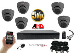 Monitorrs Security - AHD Dóm kamerarendszer 5 kamerával 5 Mpix - 6044K5