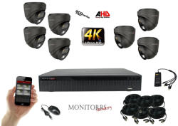 Monitorrs Security - 4k AHD kamerarendszer 7 kamerával 8 Mpix GD - 6038K7