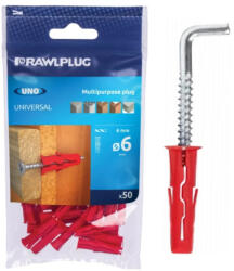 Koelner - Rawlplug UNO univerzális műanyag tipli 6x28mm derékszögű kampóval