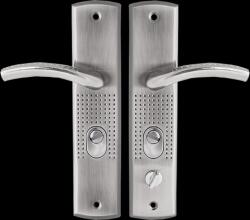 Kuchinox Frida, külső ajtókilincs hosszú szerelvényen, cilinderbetéthez, jobbos kilincs, szatén, LAV-KZC_312P (LAV-KZC_312P)