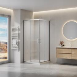 Erga Tucson, zuhanykabin tolóajtókkal 80(ajtó) x 80(ajtó) x 190 cm, 6 mm-es átlátszó üveg, króm profil, ERG-S02-TUCSON-D080D080-CL-CR-C (ERG-S02-TUCSON-D080D080-CL-CR-C)