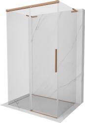 Mexen Rox-3SL, tolóajtós, 3-falú zuhanykabin 135 x 85 cm, 8 mm-es átlátszó üveg, matt réz profil, 8C2L-135-085-65-00-3S (8C2L-135-085-65-00-3S)